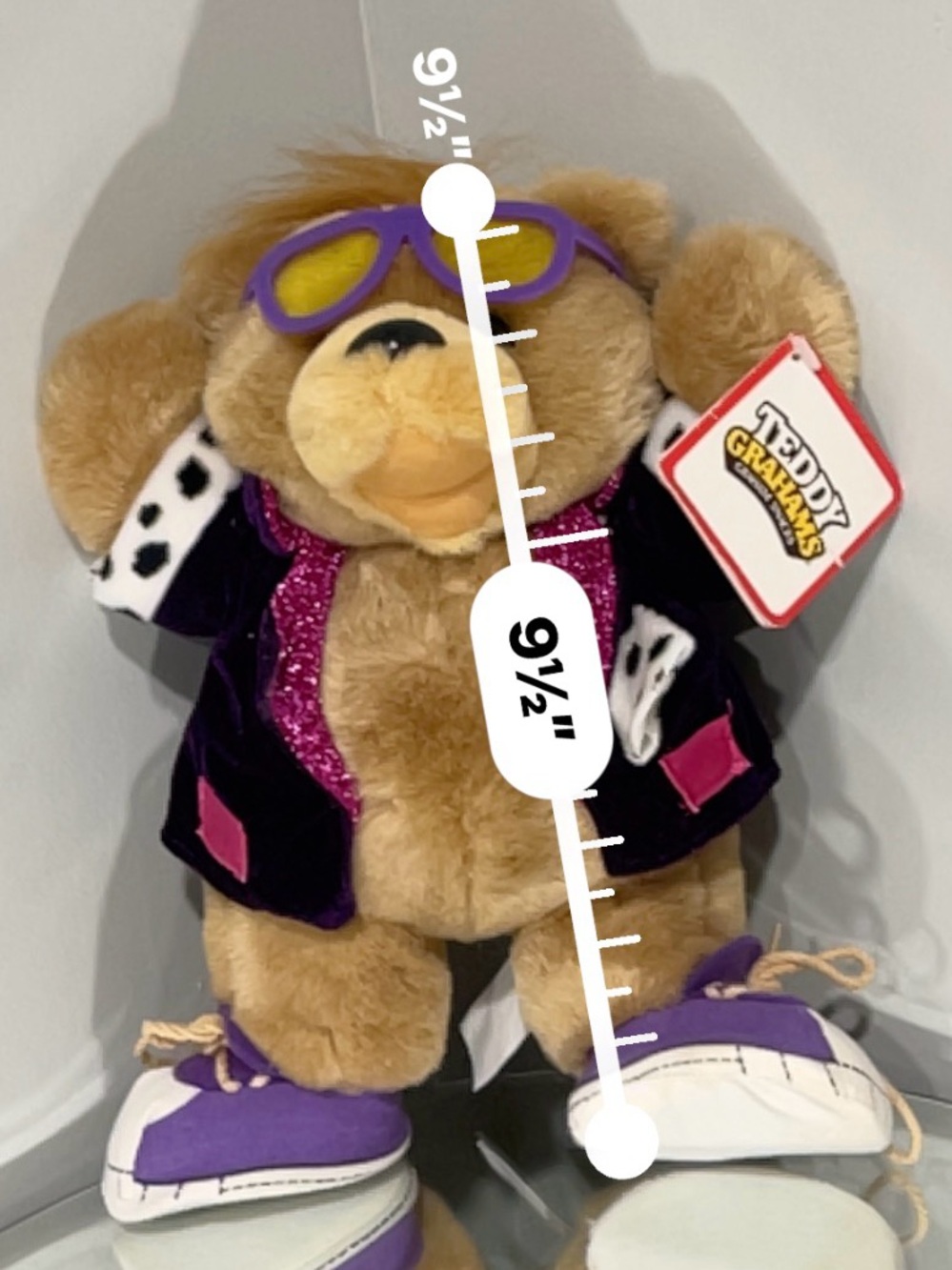 NWT - 90s Nabisco Applause Teddy Grahams "Rock Star" Bear - Picture 7 of 7